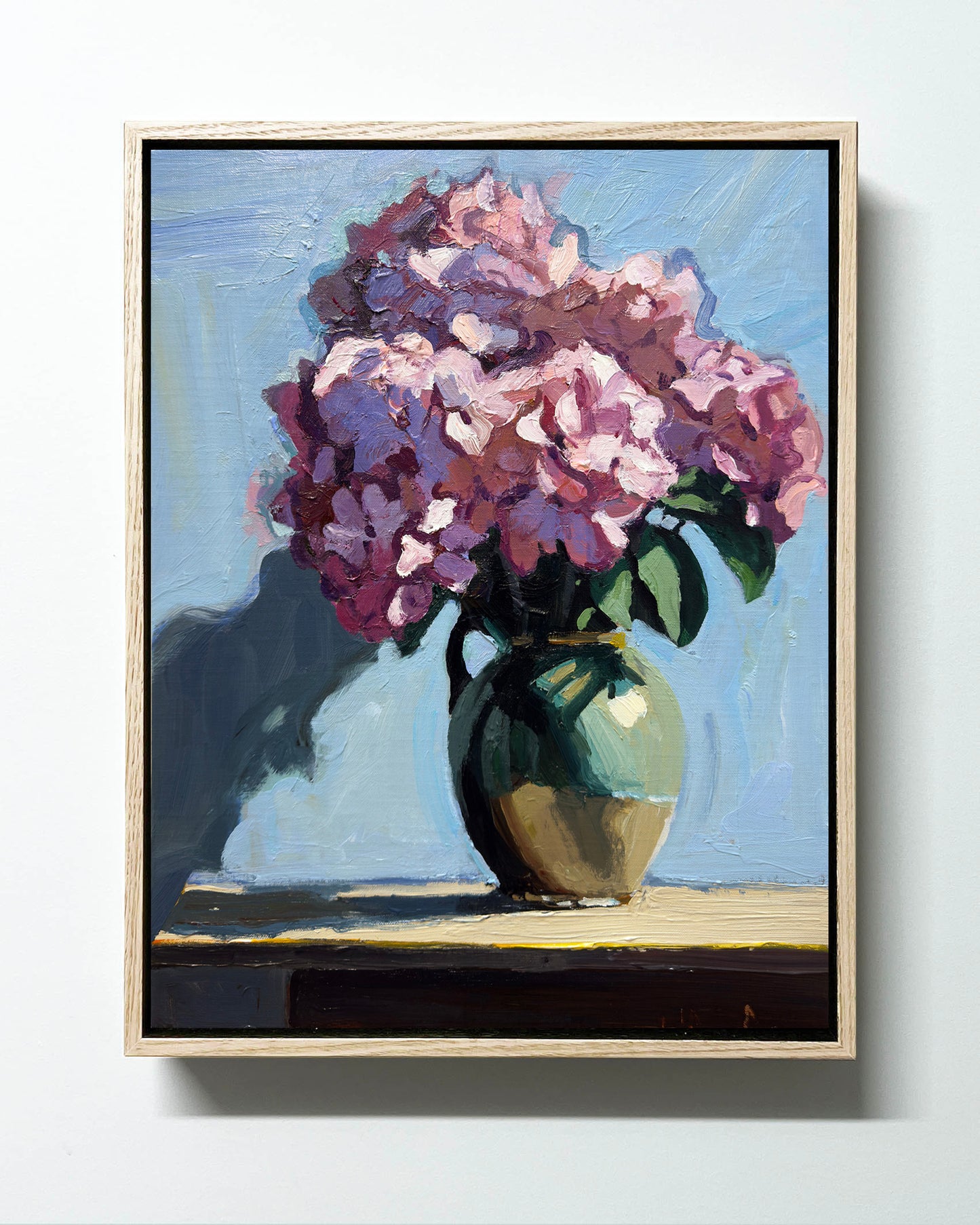 Hydrangeas in a Ceramic Vase